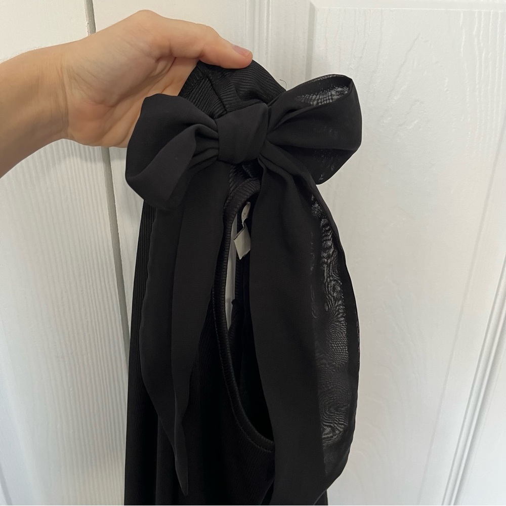 Cato size XL black ribbed tank with ribbons on shoulders - Picture 4 of 10